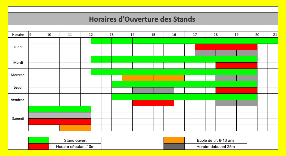 Planning stand de tir